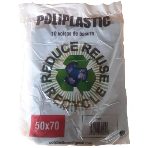 PAQUETE BOLSA DE BASURA NEGRA POLYPLASTIC 50X70 