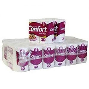 PAPEL CONFORT 30 METROS DOBLE HOJA Paquete 12X4